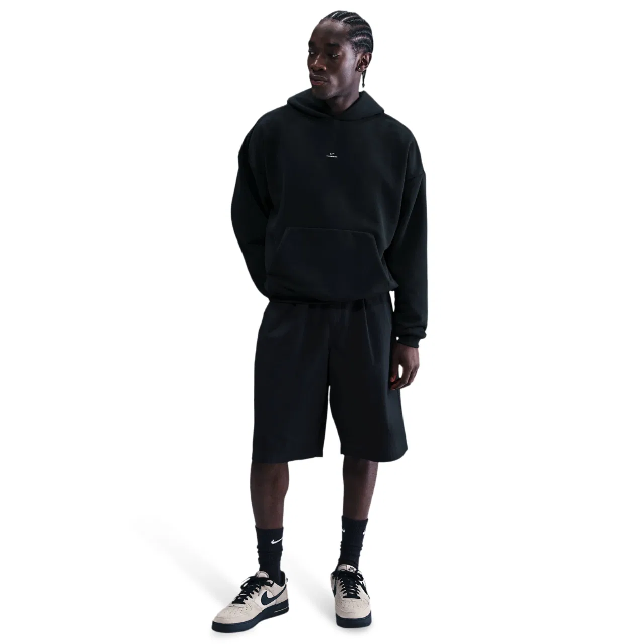 Мужское худи Standard Issue Brushed Pullover Nike, черный/белый — фото 4