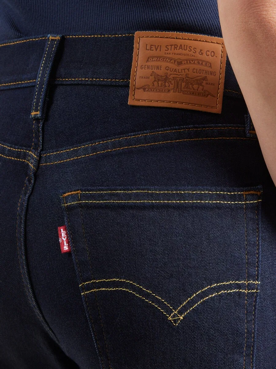 Джинсы LEVI'S Slim fit '722 High Rise Slim' темно-синего цвета — фото 3