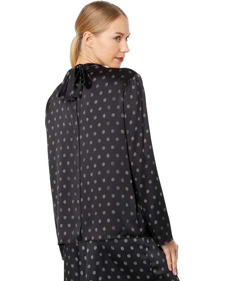 

Блуза Vince Sun Dot Mock Neck Blouse, черный
