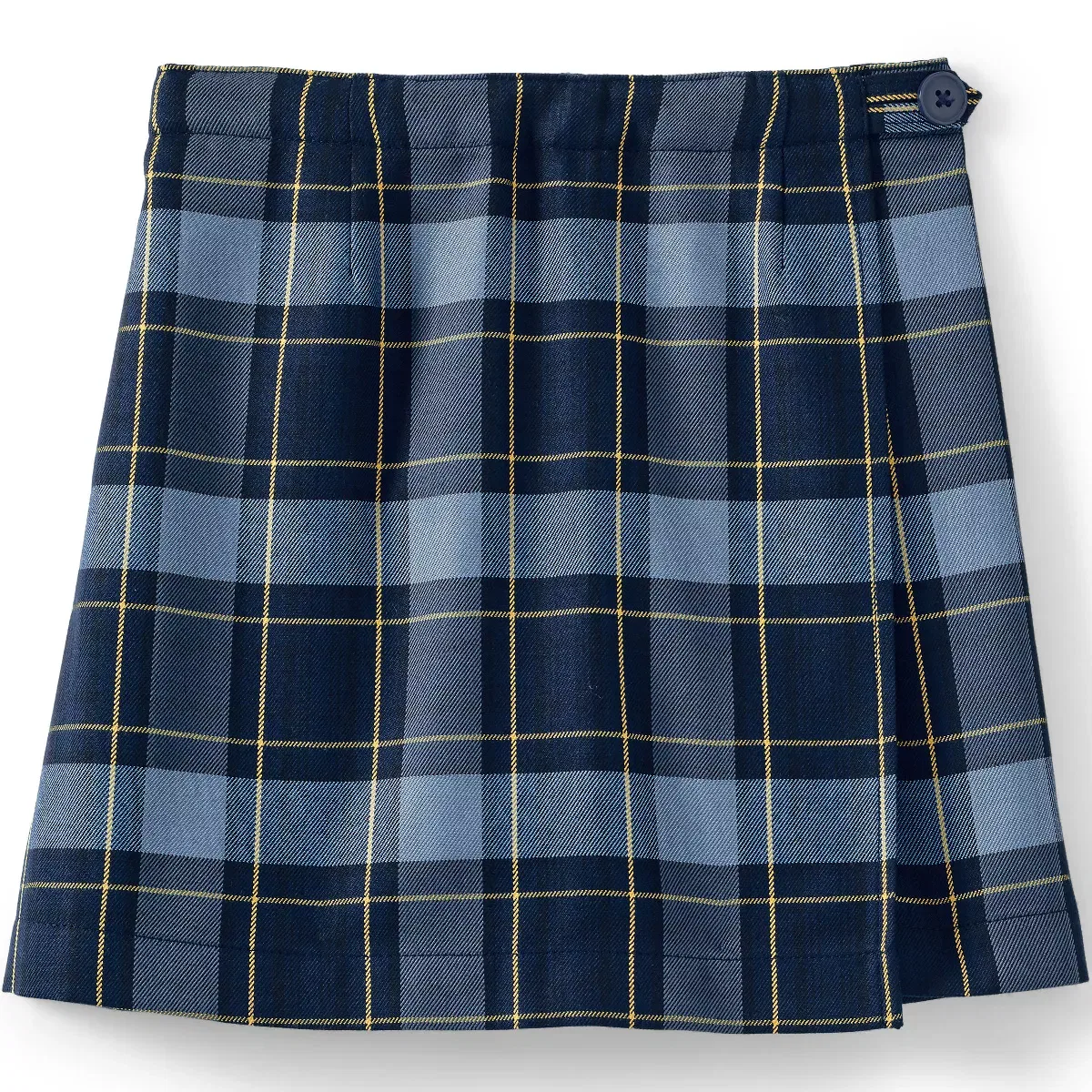 Детская юбка-шорты для девочек с принтом классический клетка Lands' End, Classic Navy Plaid — фото 3