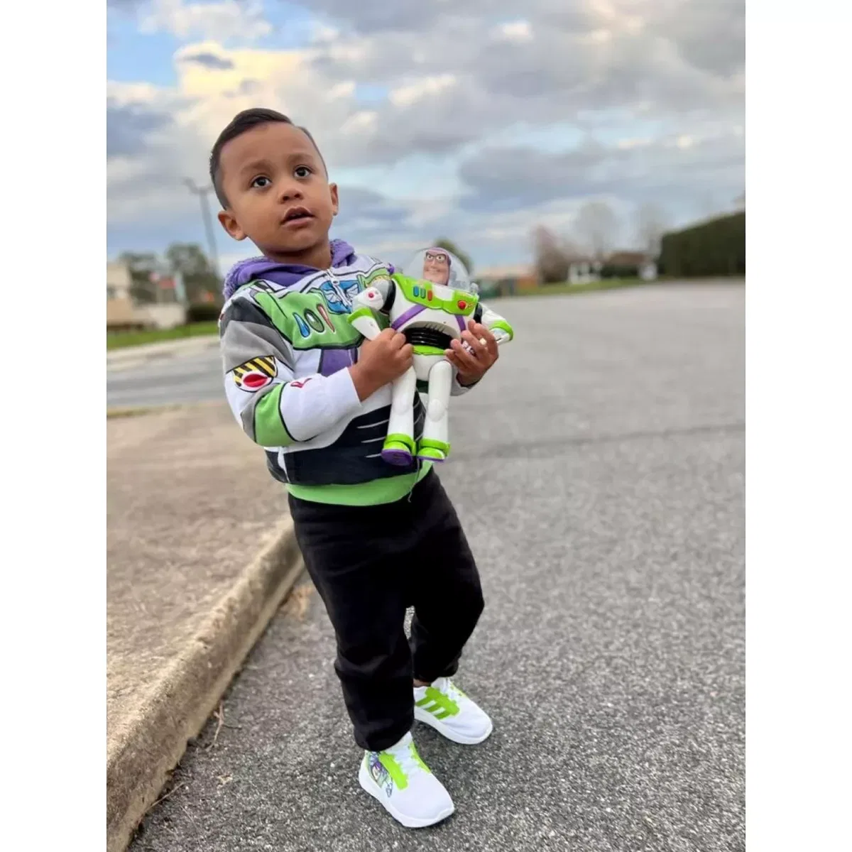 Детский худи с принтом Toy Story Buzz Lightyear Disney, Green — фото 3