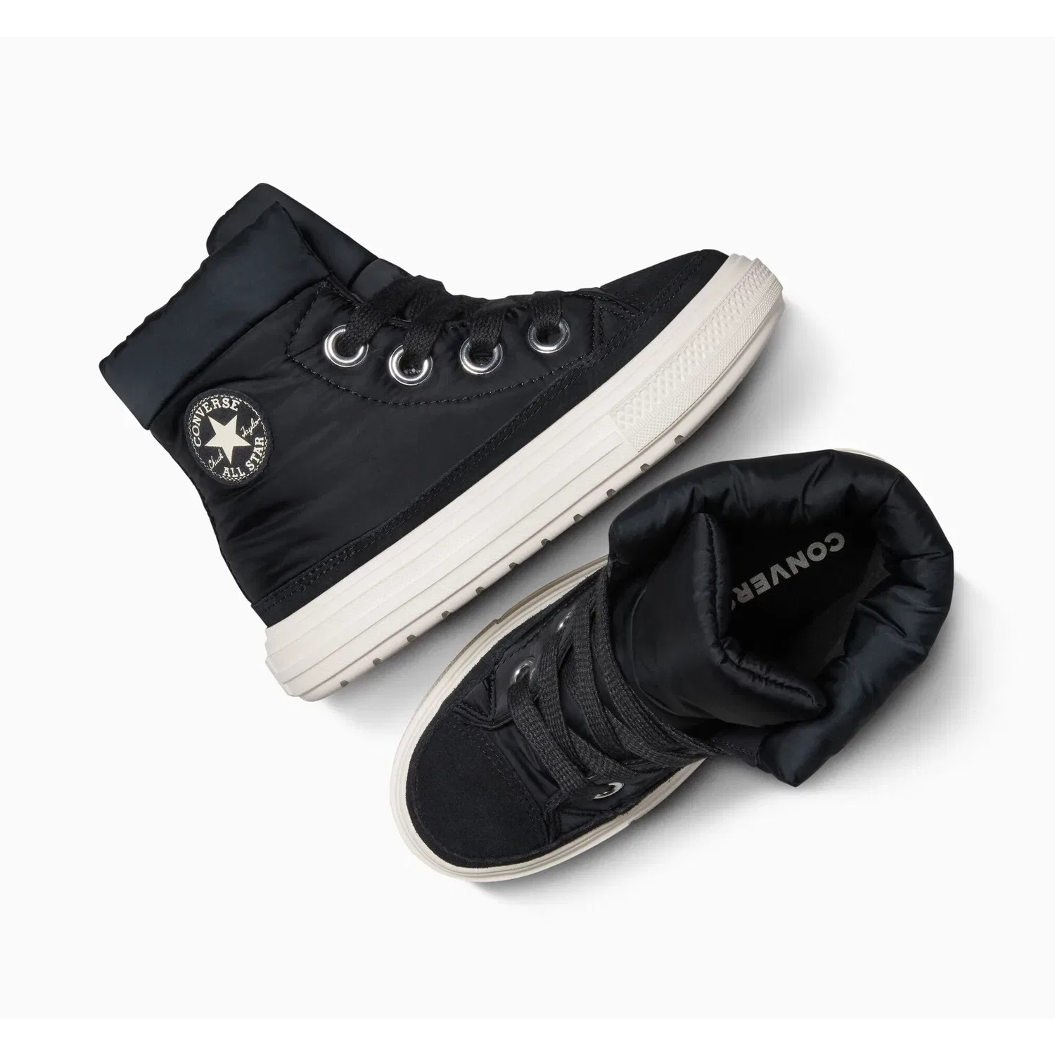 Детские кроссовки высокие Converse, Black/Egret/Black — фото 4