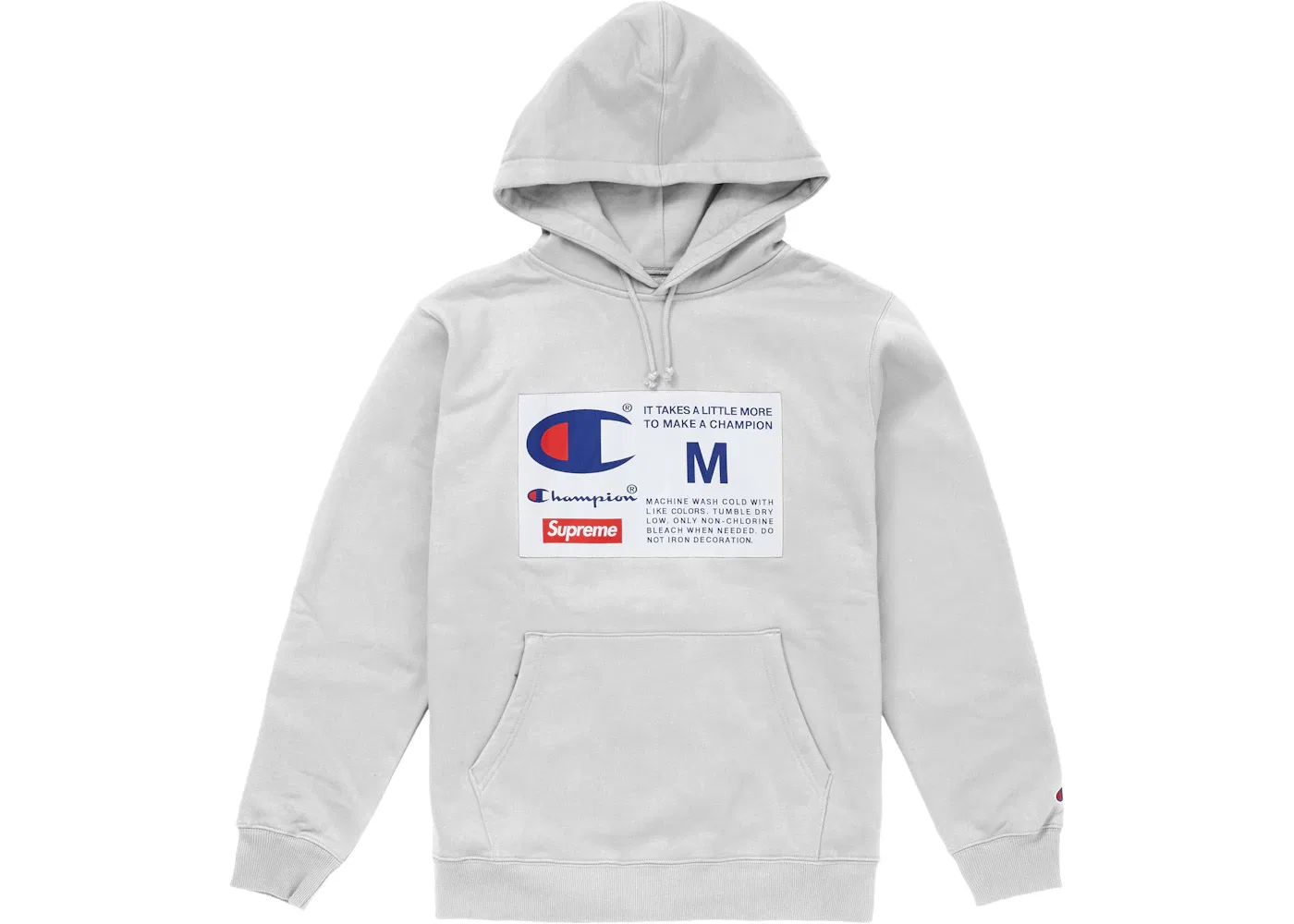 Детский худи с принтом Supreme Champion Label Ash Grey