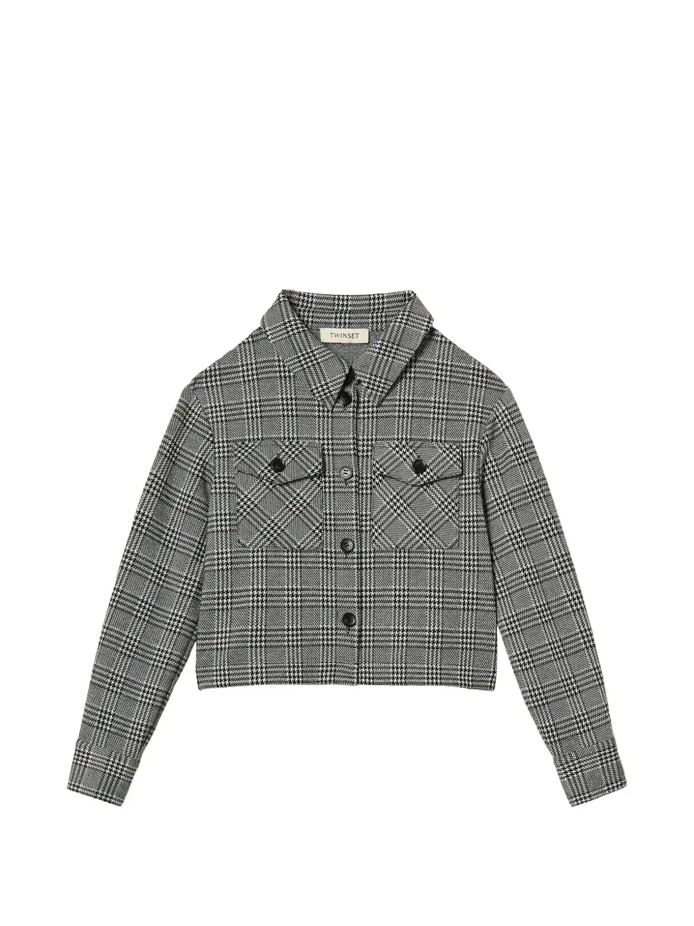 Рубашка в клетку «глен» Twinset Kids, серый