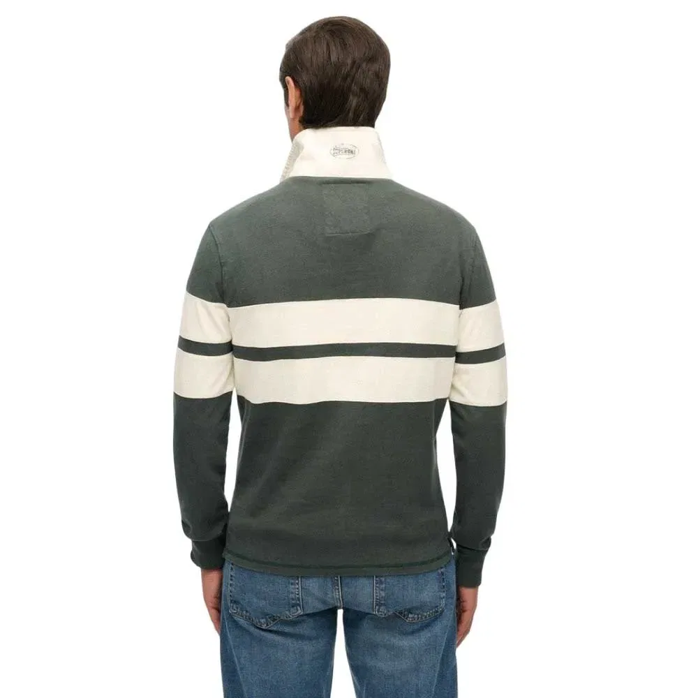 Футболка с длинным рукавом Vintage Athletic Stripe Rugby Superdry, зеленый — фото 2