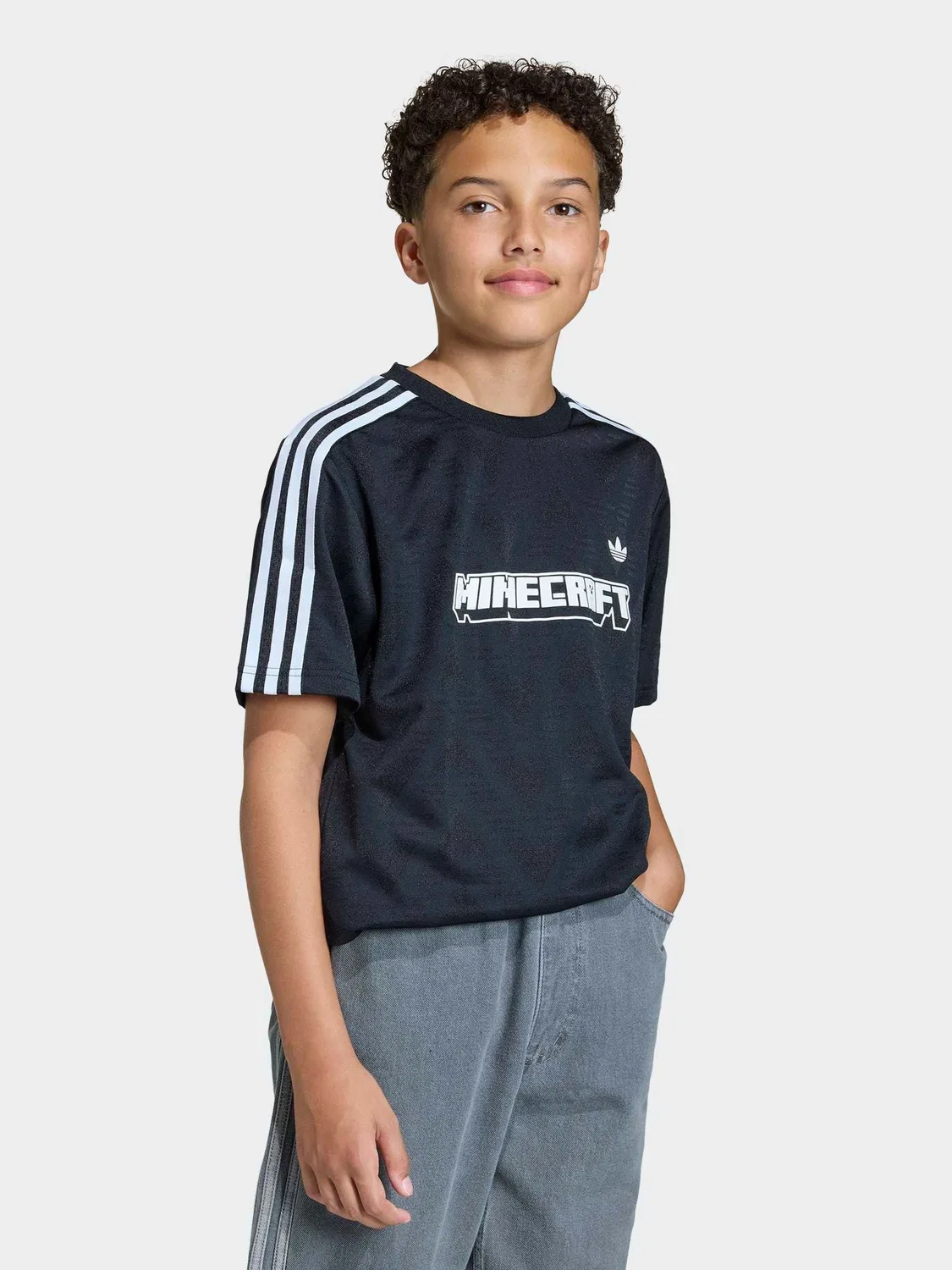 Футболка-джерси с жаккардовым узором, модель Minecraft, adidas Originals, черный — фото 2