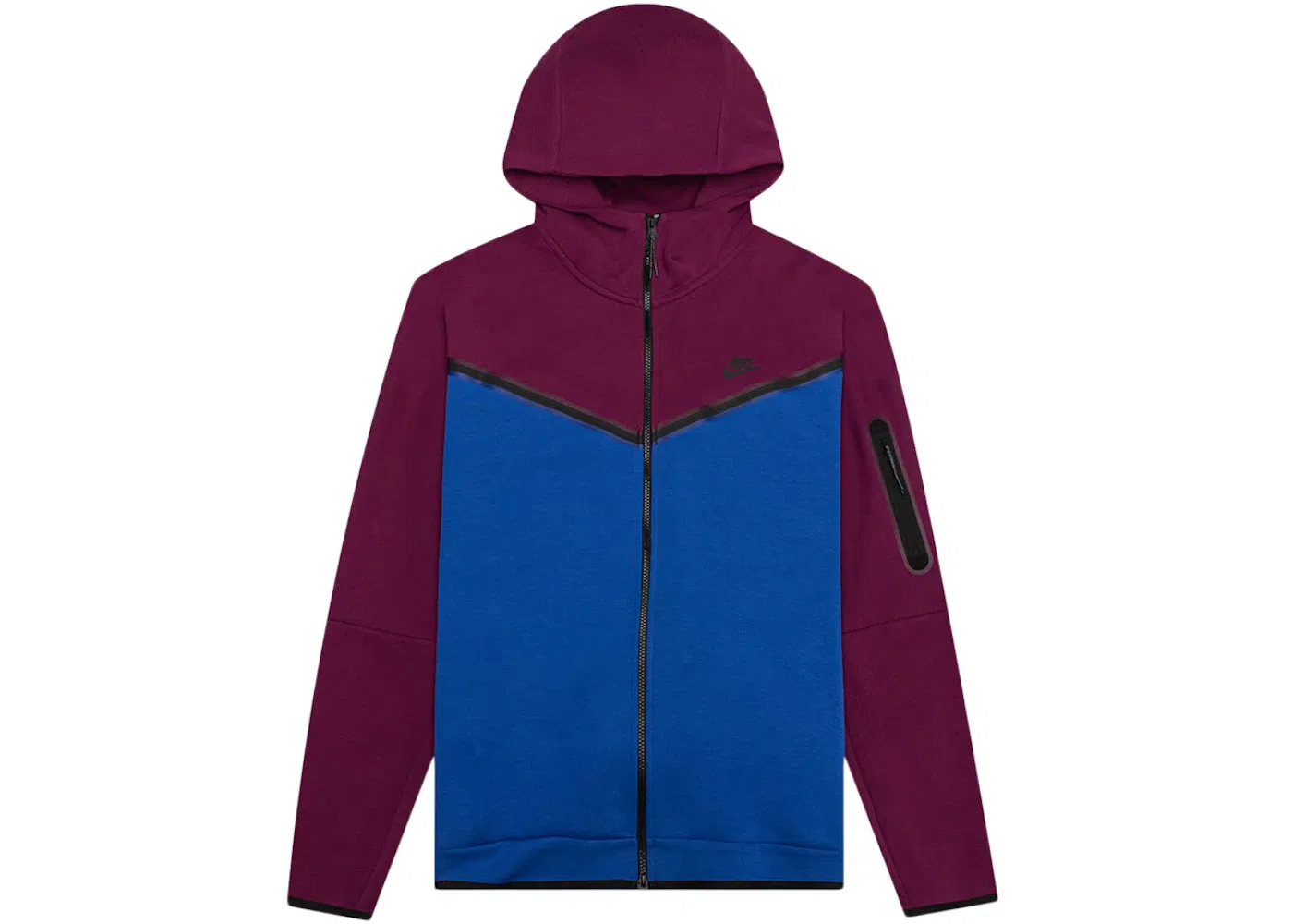 Мужская худи Tech Fleece с полной застежкой-молнией Nike, Sangria Game Royal