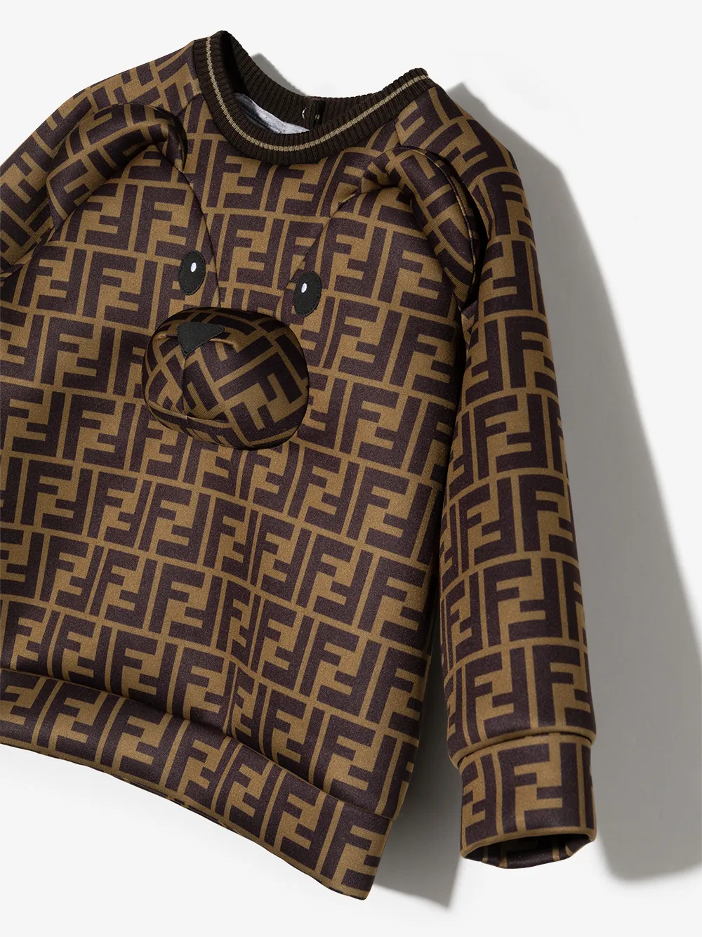 Толстовка с логотипом FF FENDI KIDS, коричневый — фото 3