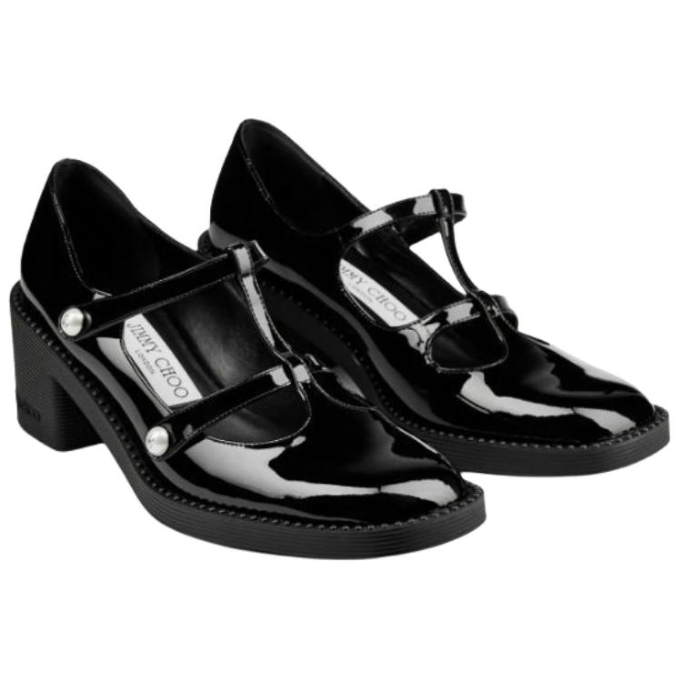 Jimmy Choo Туфли Мэри Джейн на массивном каблуке 6 см женские черные — фото 3