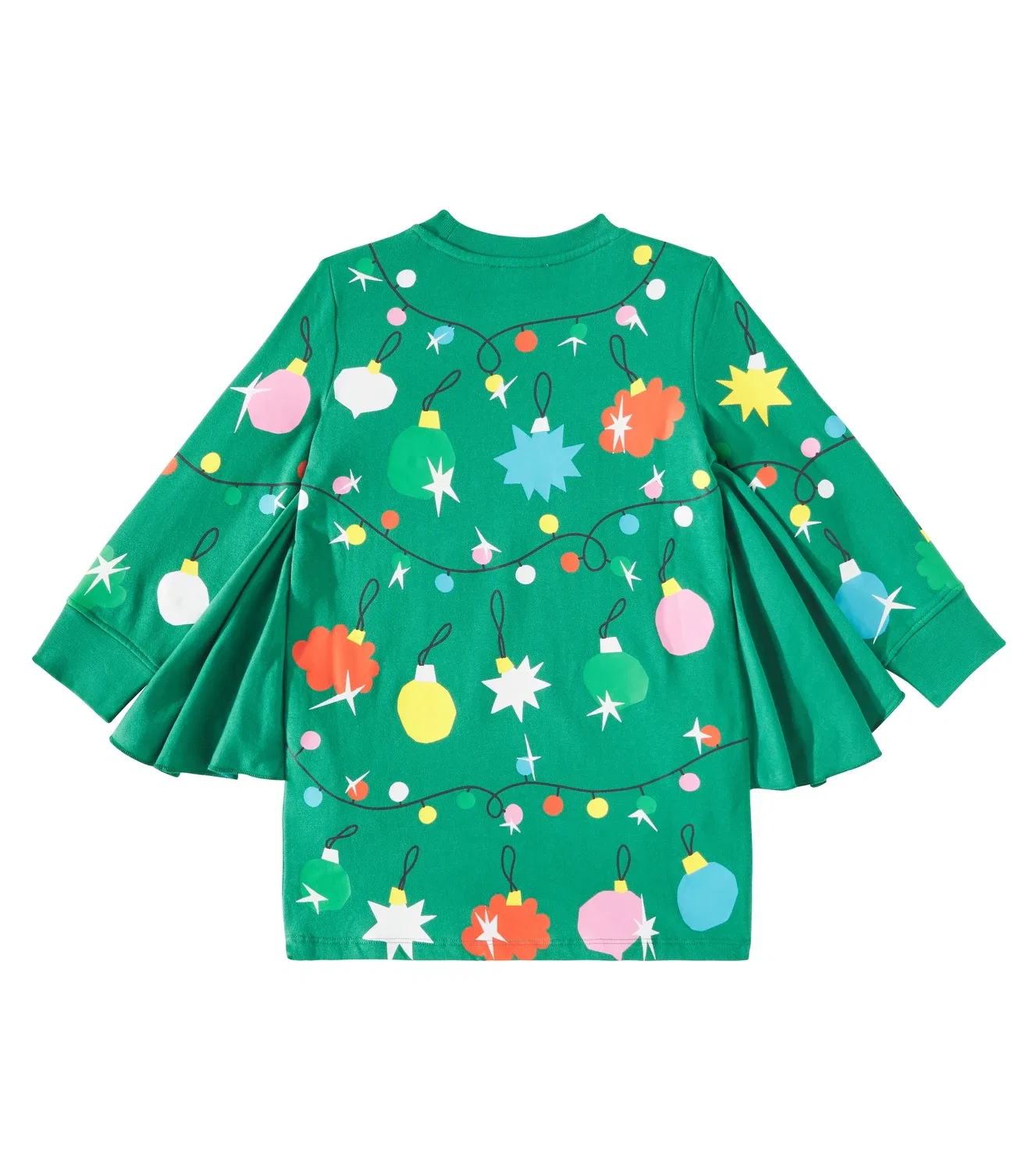 Платье из флиса с принтом и рисунком Stella McCartney Kids, зеленый — фото 3