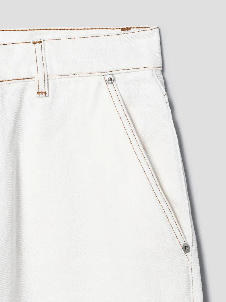 Шорты джинсовые Denim Short AMI PARIS, Blanc Creme — фото 4