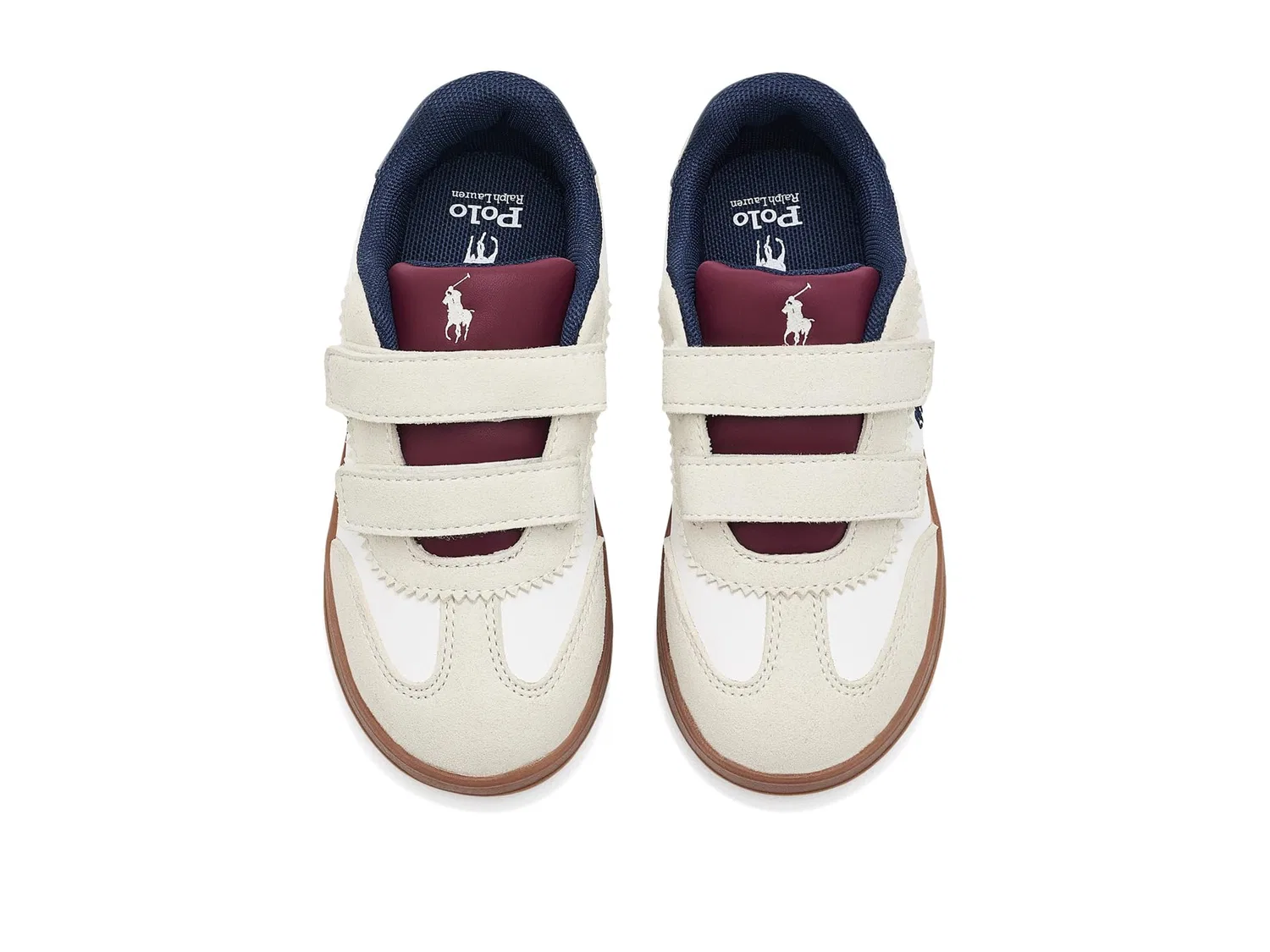 Кроссовки Hollis EZ (для малышей и маленьких детей) Polo Ralph Lauren Kids, Paperwhite/Hunter Green/Navy1 — фото 3