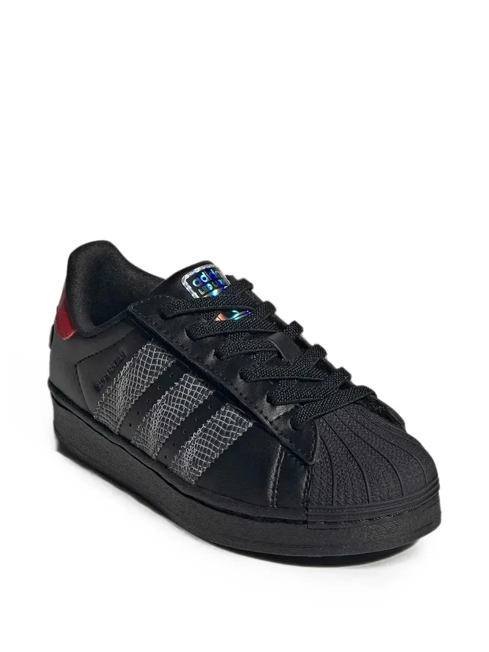 Кроссовки Superstar с принтом под змеиную кожу Adidas Kids, черный