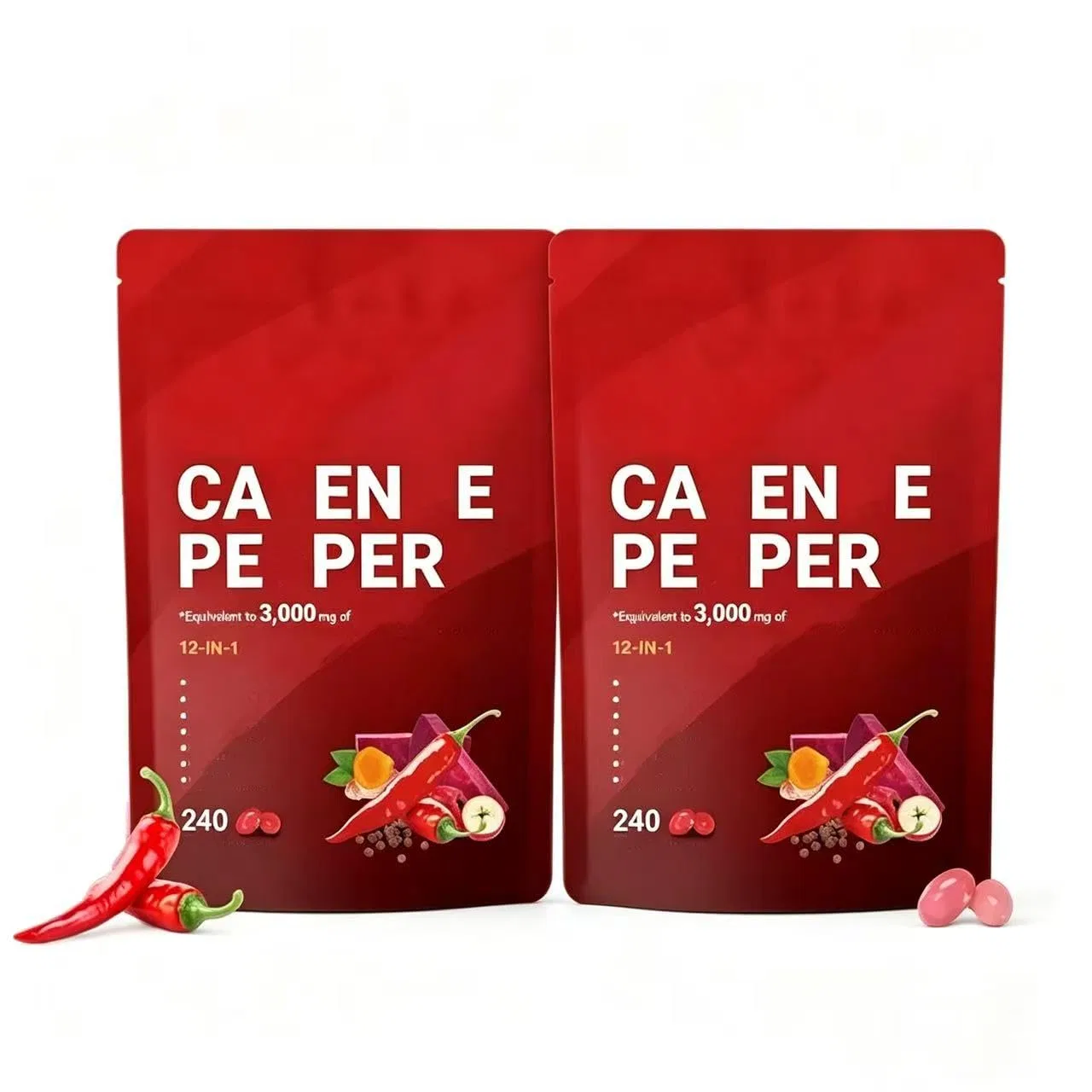Generisch Кайенский перец, ежедневная энергия, 2 упаковки по 200 г