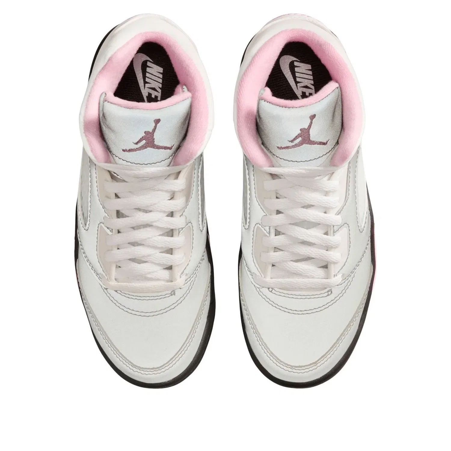 Детские кроссовки с кожаным верхом Air Jordan 5 Retro Medium Soft Pink, белый — фото 2
