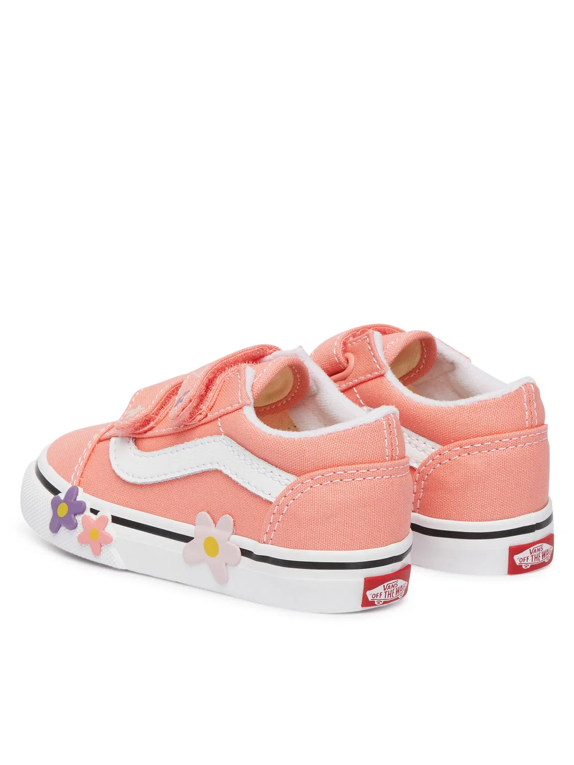 Тканевые кроссовки для девочки Old Skool Flower Vans, коралловый — фото 3
