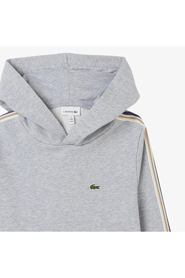 Детское худи для девочек с цветным блоком Lacoste, Cca-Grey — фото 3