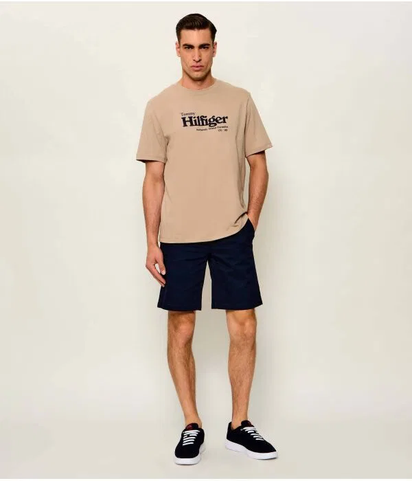 Мужская футболка с круглым вырезом Tommy Hilfiger, бежевый — фото 2