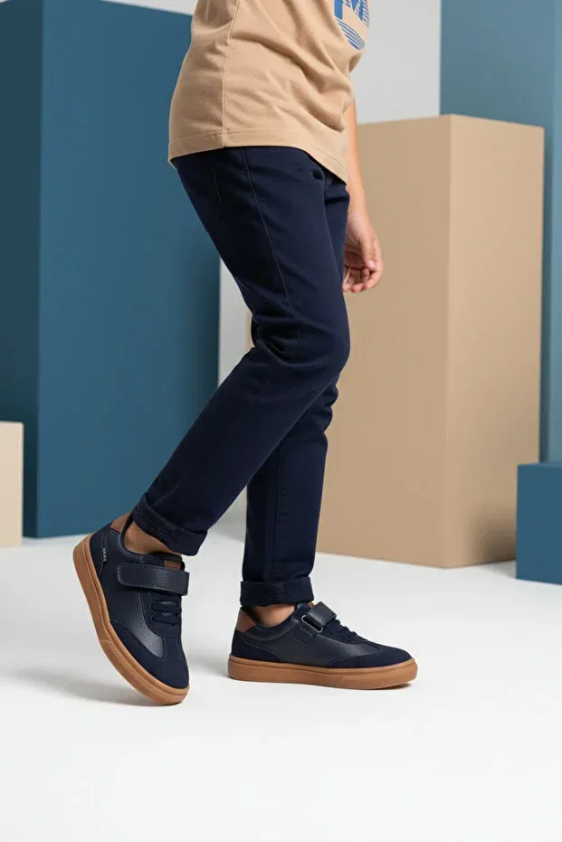 Детские кеды для мальчиков с ортопедической стелькой Kids A More, Navy Blue — фото 2