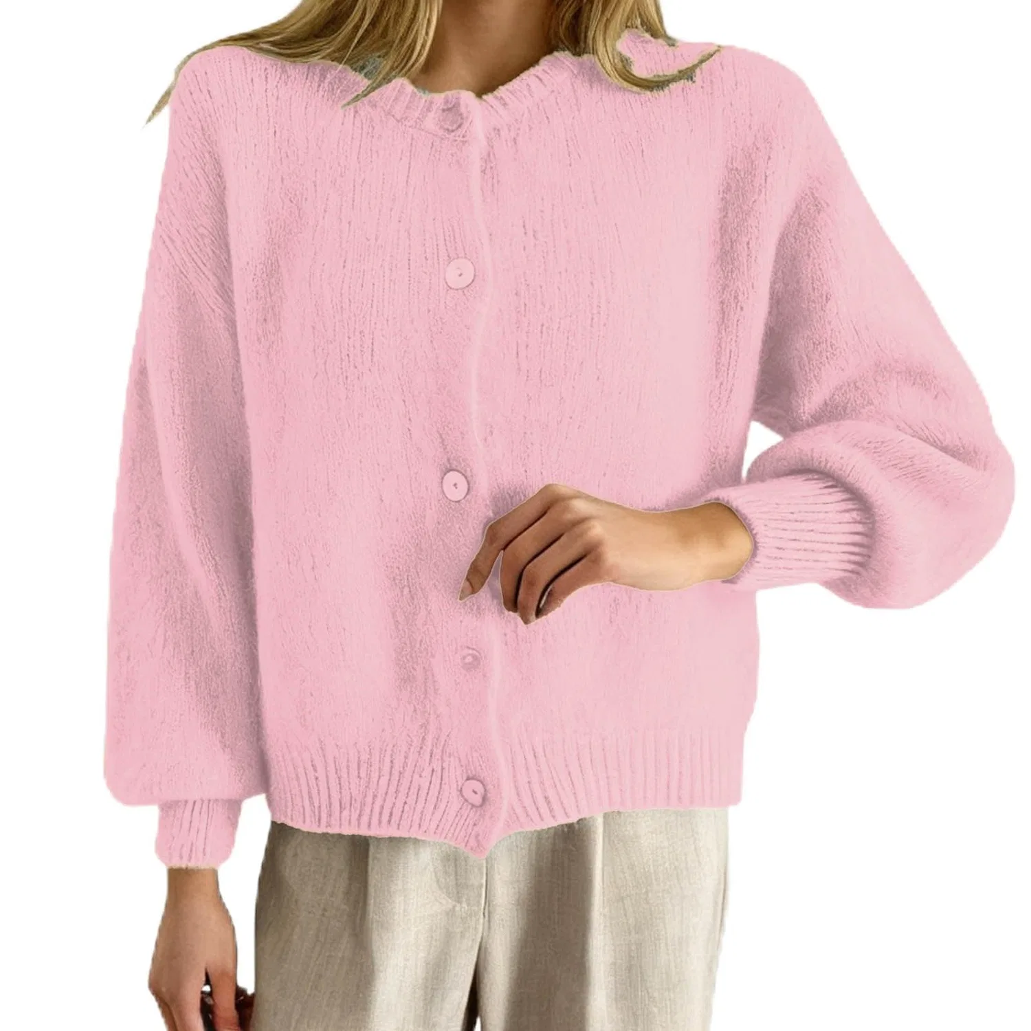 Женский кардиган с длинным рукавом, Colore: Rosa