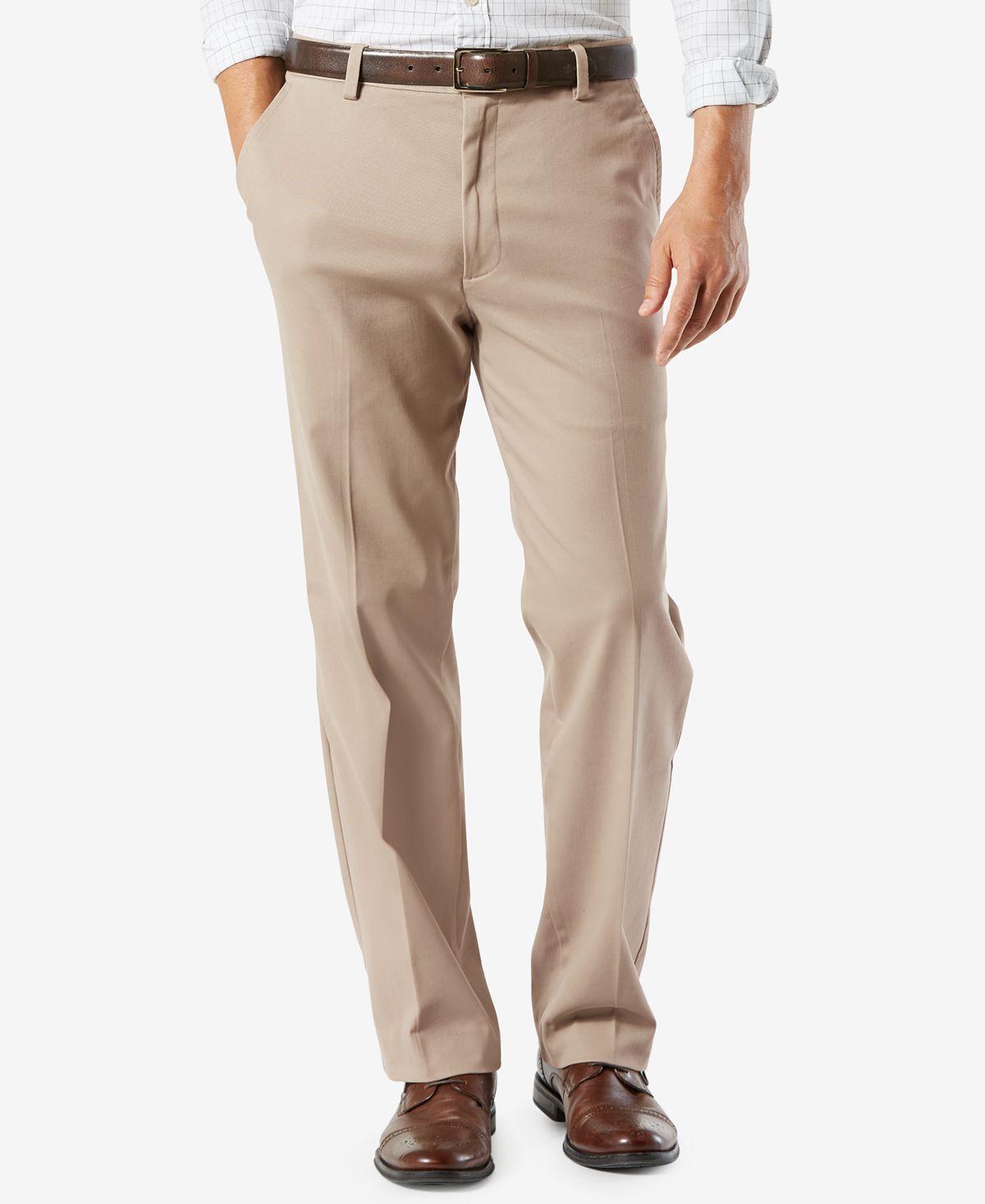 

Мужские брюки easy classic fit цвета хаки стрейч Dockers