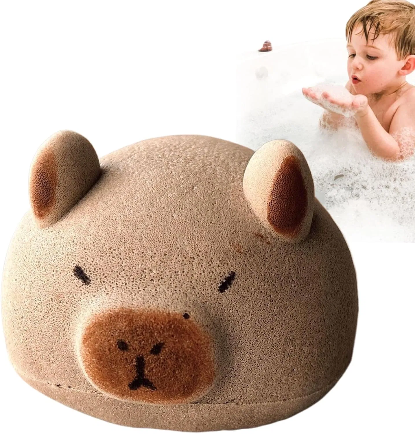 Мочалка для душа Capybara, 12.5x10 см, Yhsioaklo, Коричневый