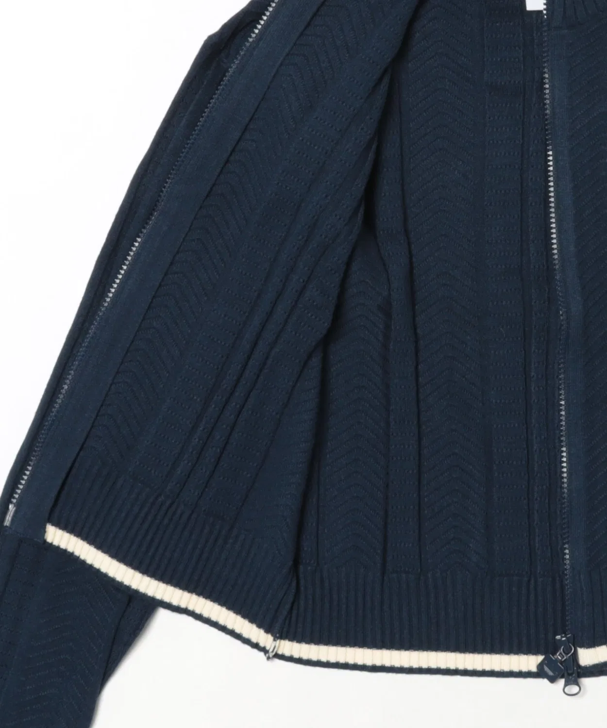 Женская куртка с молнией и принтом Cable Knit Firebird Track Top, модель KT1864, Adidas, Blue — фото 3