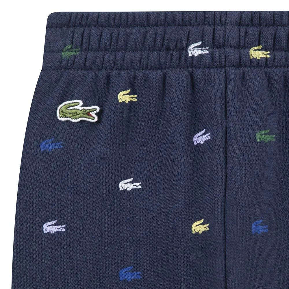 Комплект из флисовой кофты с принтом и брюк Lacoste Kids, синий — фото 3