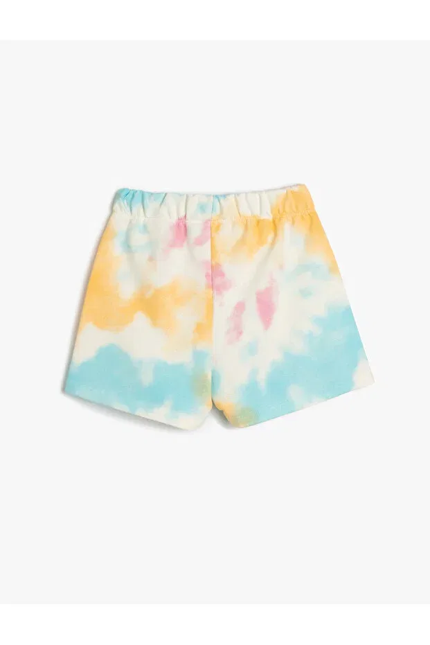 Детские шорты для девочек с принтом tie-dye Koton, Ecru Striped — фото 2