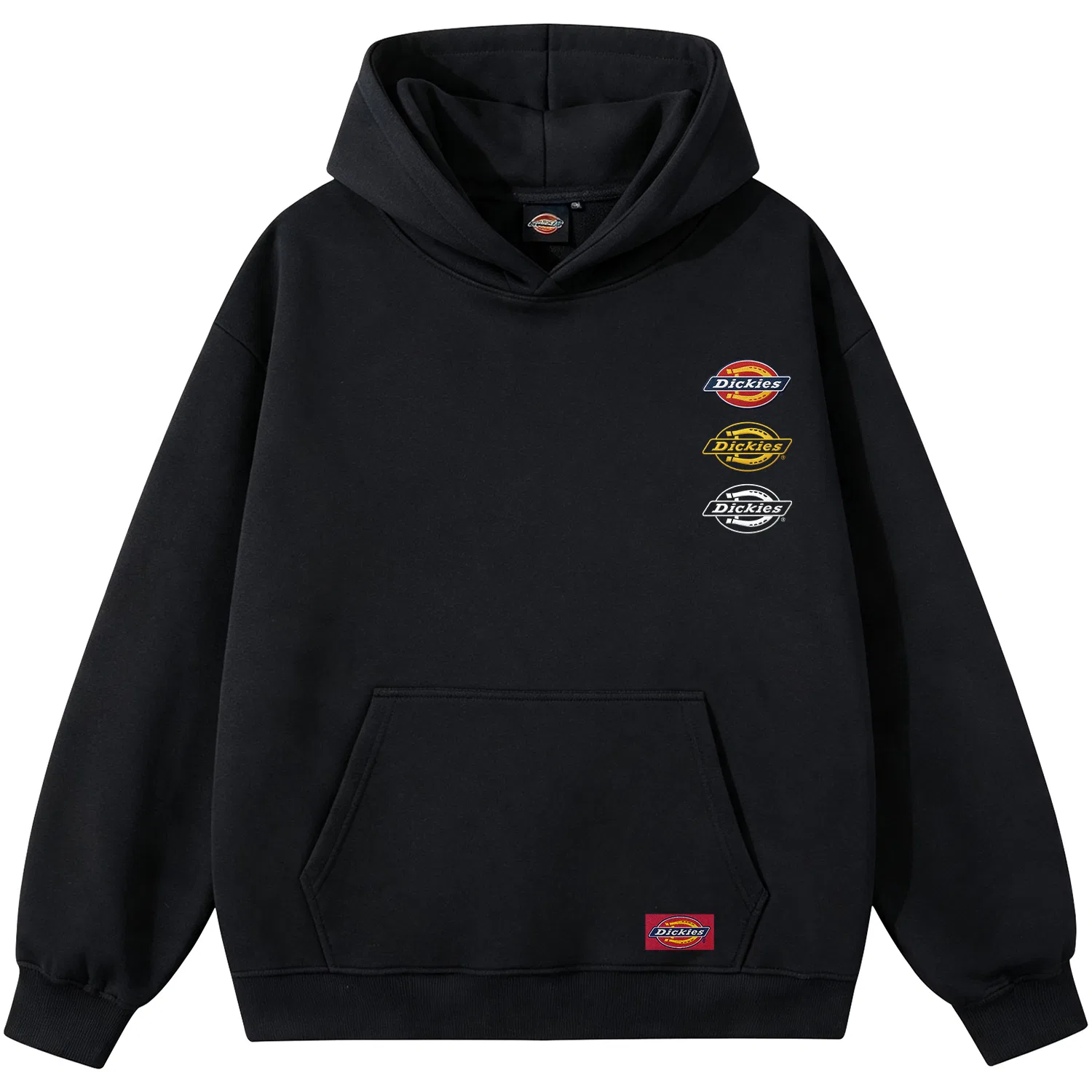 Детский худи с капюшоном, прямой крой, Dickies, Black (White & Red Logo) — фото 3