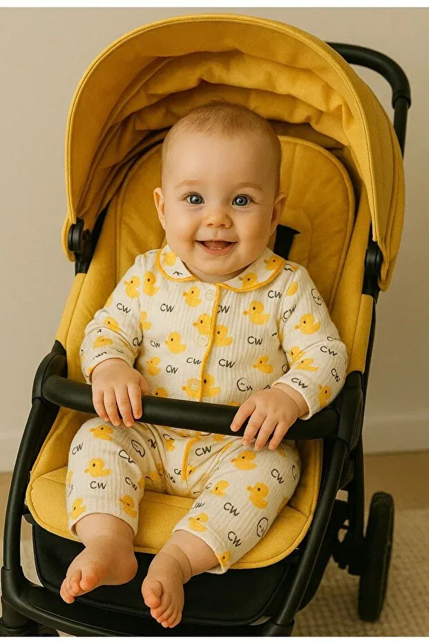 Детский комплект боди с длинным рукавом с принтом Anne Dokunuşu Gibi Kuzum Bebe, Chick — фото 4