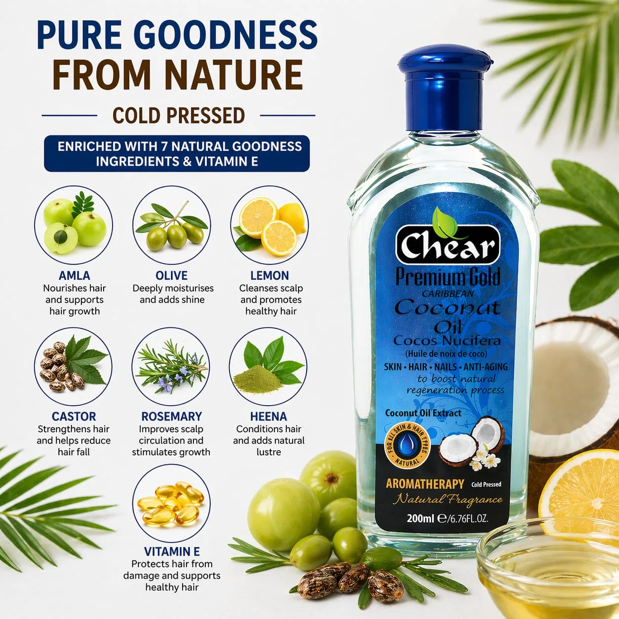 Масло для волос и тела Chear Coconut Oil 200 мл — фото 4