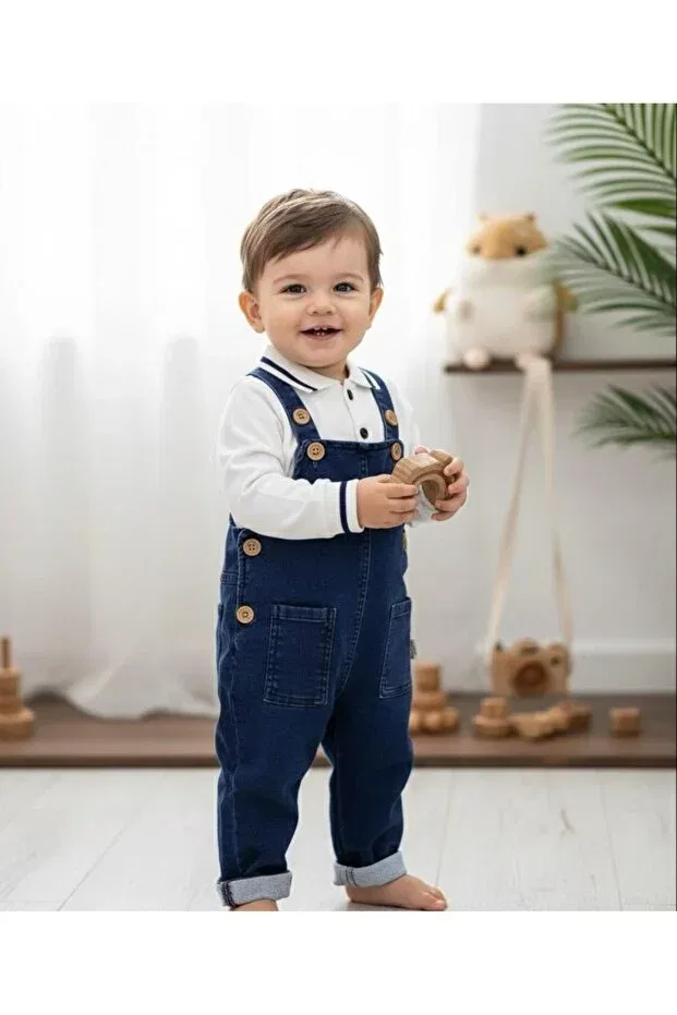 Детский комбинезон для мальчиков с принтом P&H Babywear, Navy Blue