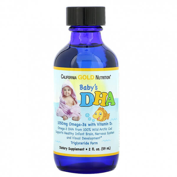 

Омега-3 с витамином D3 для детей California Gold Nutrition 1050 мг, 59 мл