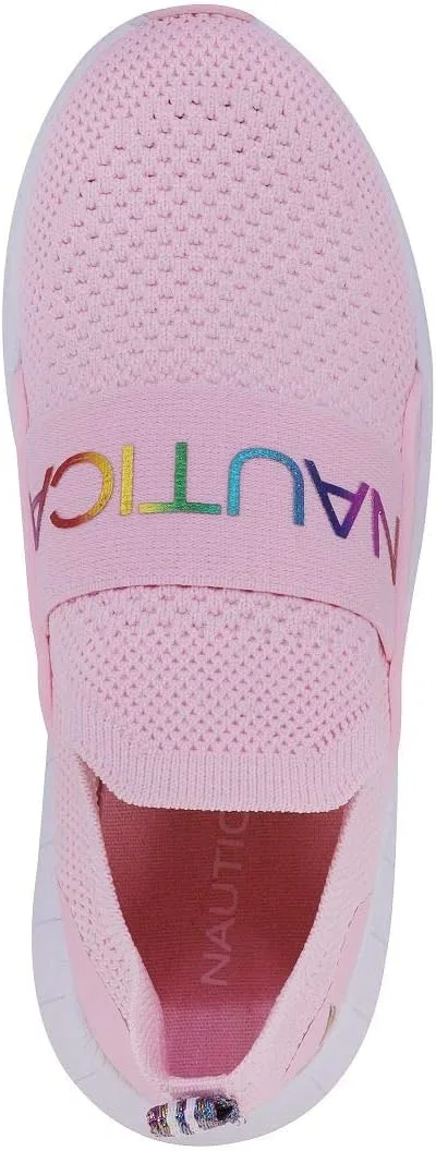 Детские кроссовки для девочек Slip-On Athletic Sneakers Nautica, Pink Rainbow Metallic — фото 4