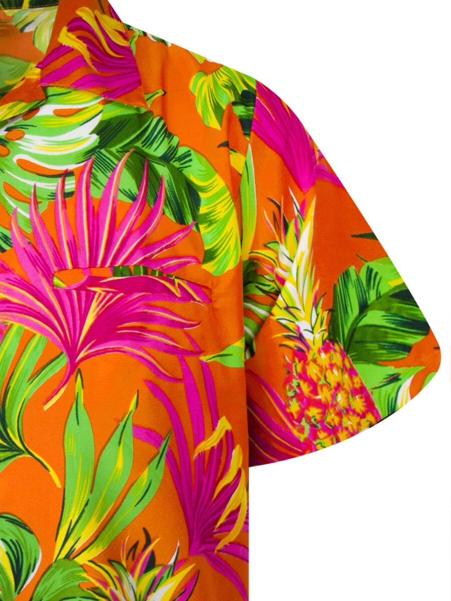 Рубашка на пуговицах классического кроя King Kameha Pineapple Leaves, оранжевый — фото 4