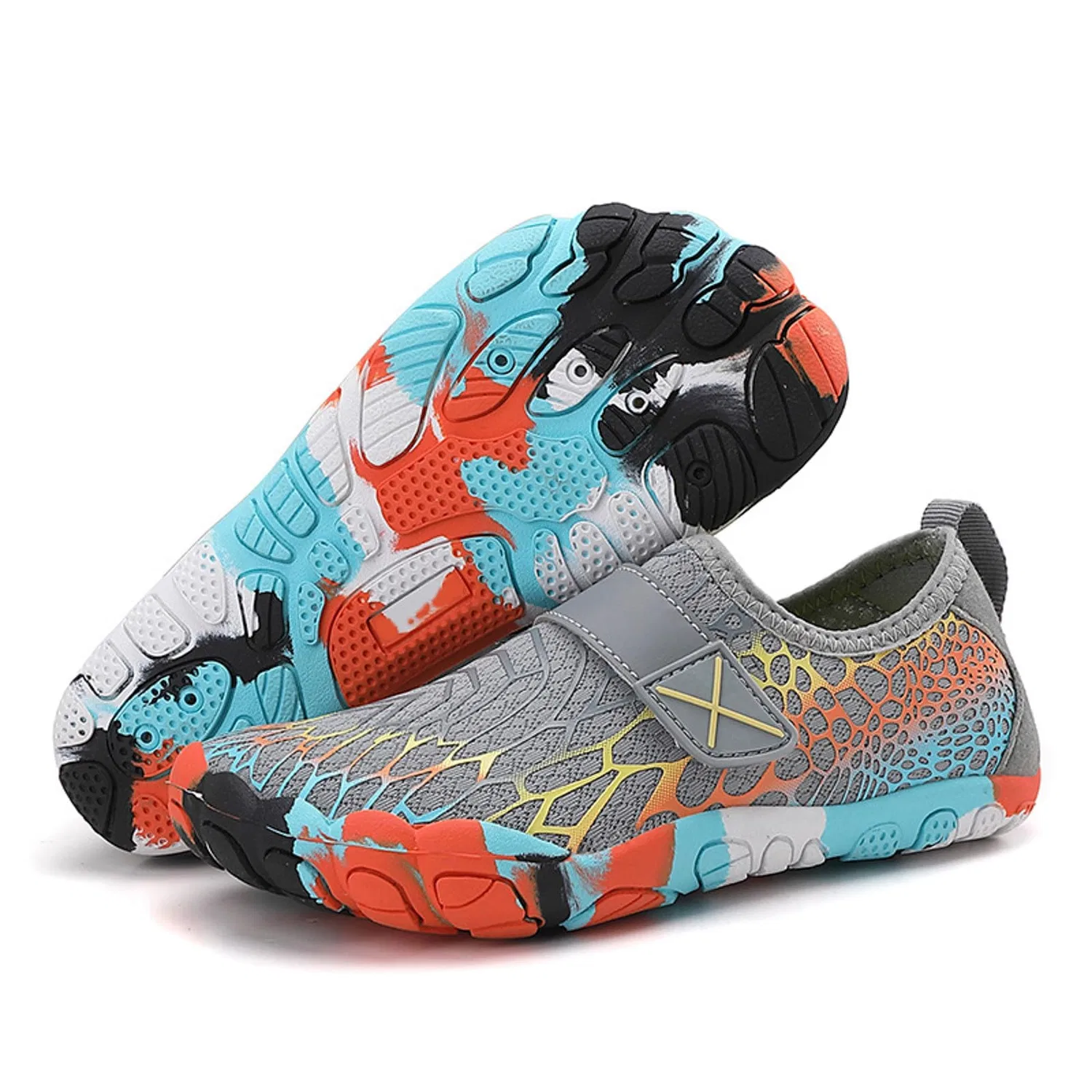 Детские кроссовки для мальчиков без шнуровки Barefoot, Grigio
