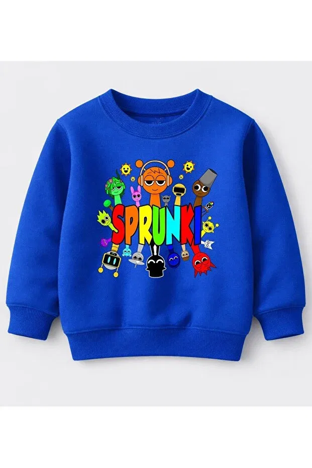 Детские свитшот с принтом Spunki Printed Cotton Children's Sweatshirt Efendioğlu Design, Blue