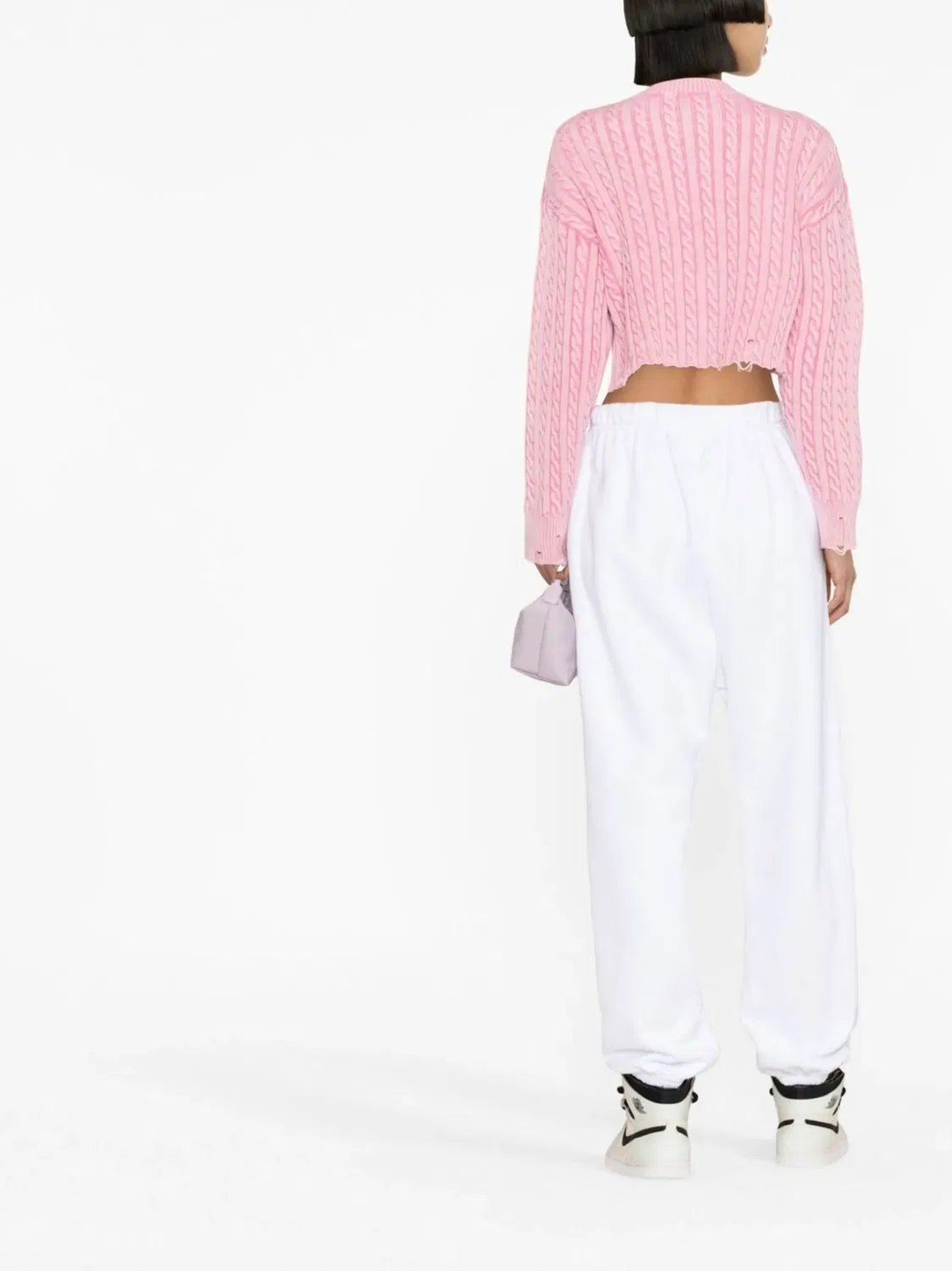 DSQUARED2 Трековые брюки Icon Logo из джерси белые — фото 4