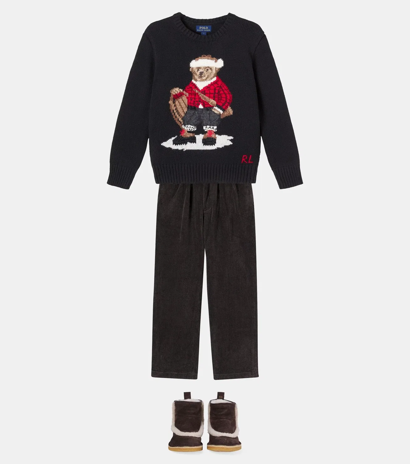 Свитер хлопковый Polo Bear Polo Ralph Lauren Kids, черный — фото 2