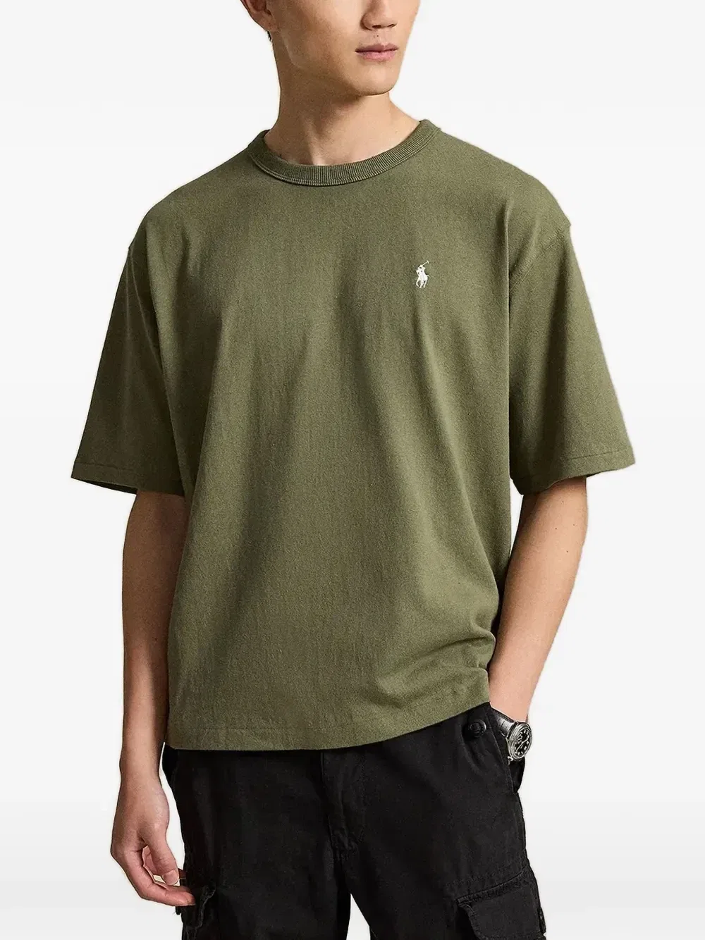 Свободная футболка из джерси с круглым вырезом POLO RALPH LAUREN, зеленый