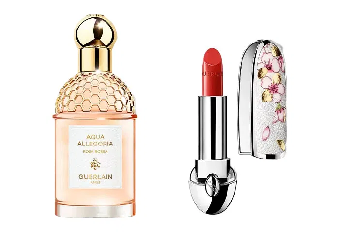 Женский набор парфюмерии Gilded Pink Cherry+Hydrating 214+Rose Rose 75ml GUERLAIN, Multicolor