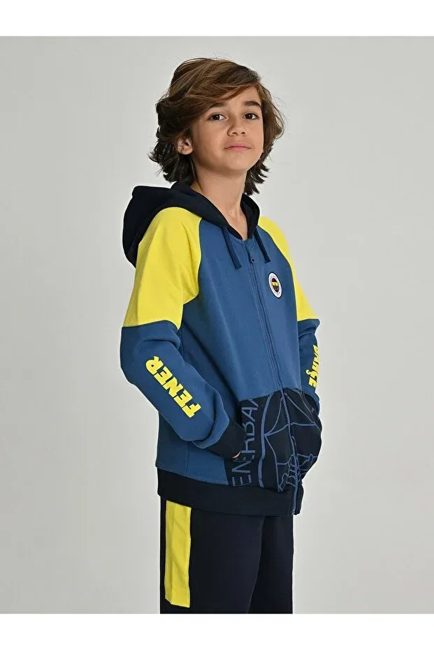 Детская толстовка для девочек с принтом S.K. 25/26 Tribün Sleeve Detail Fenerbahçe, Navy Blue — фото 2