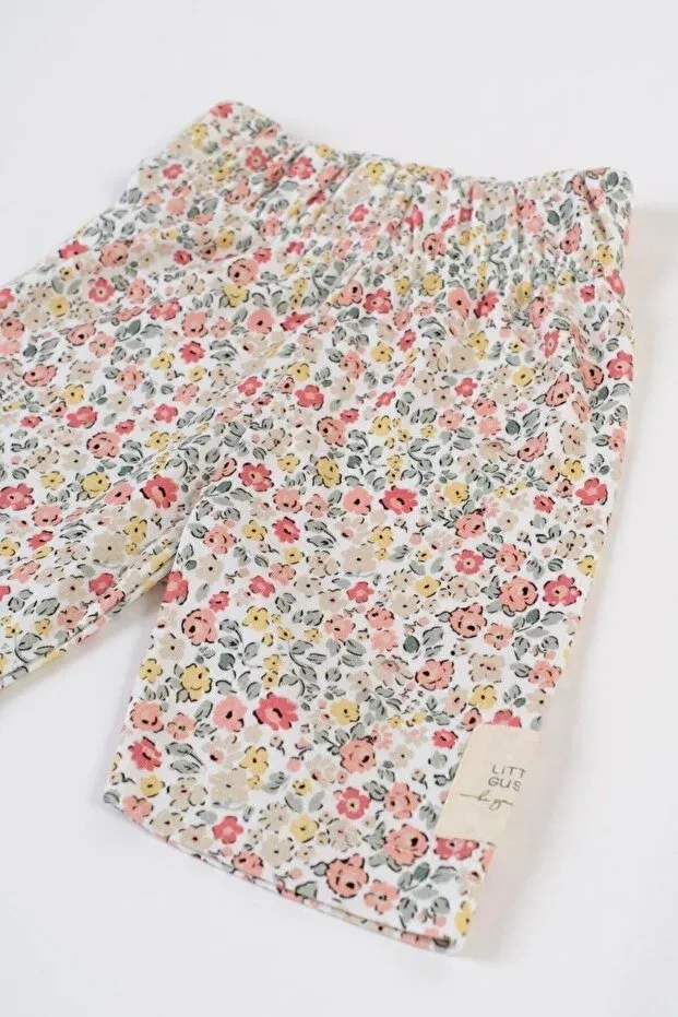 Детские леггинсы для девочек с цветочным принтом Little Gusto, Flower Pattern — фото 3