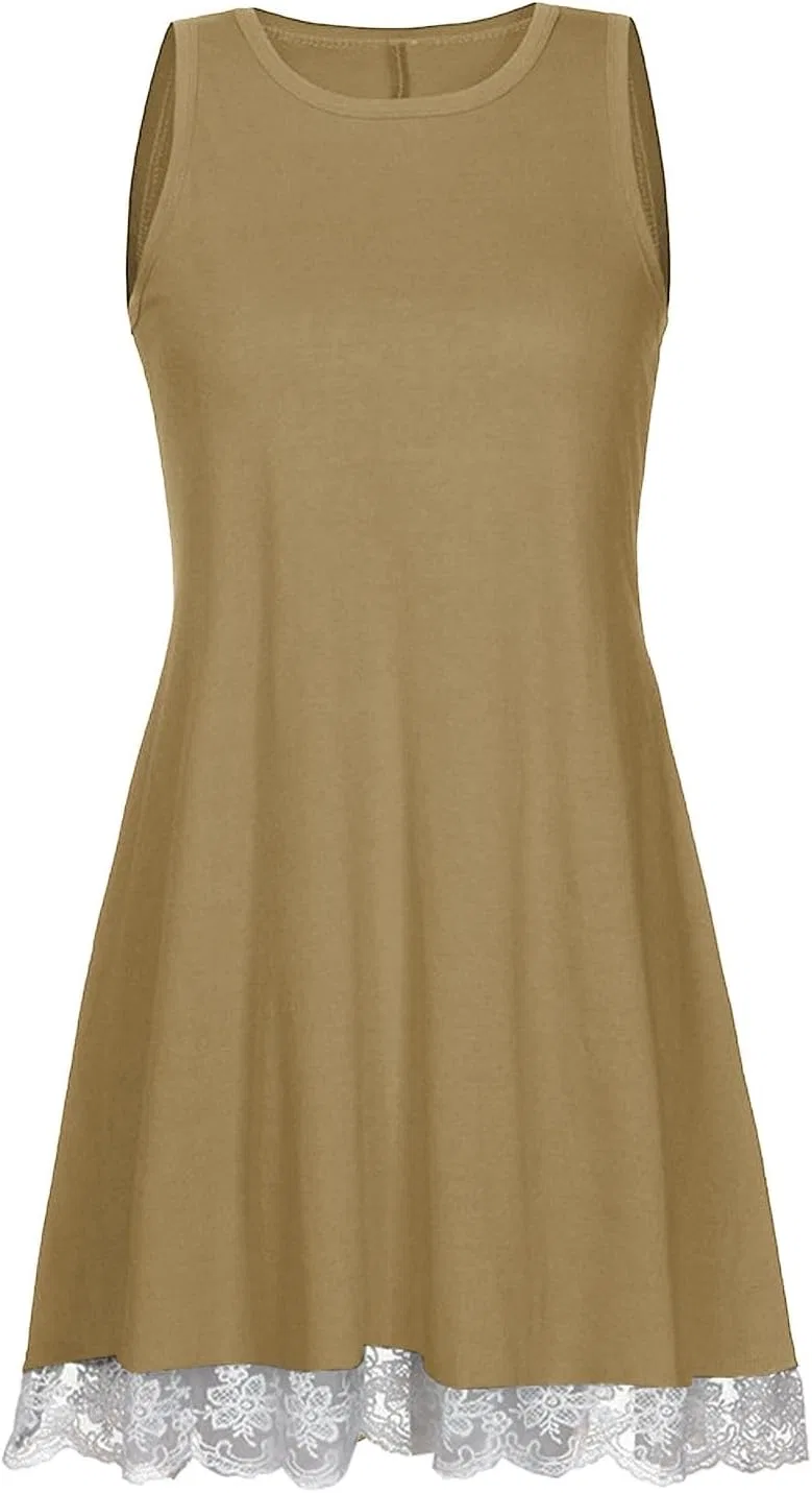 Женское летнее мини-платье с кружевной отделкой Khaki — фото 3