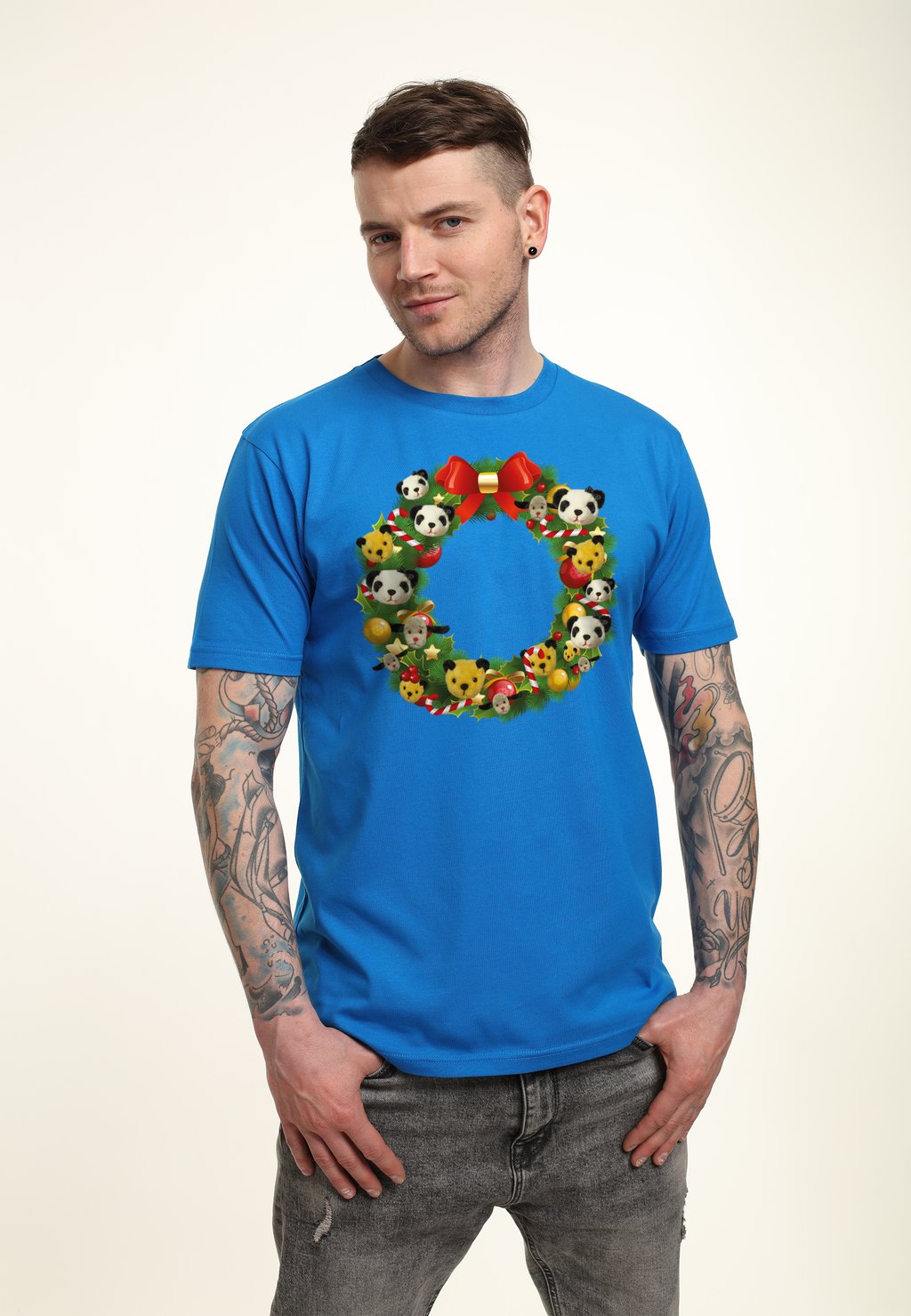 

Футболка с принтом SOOTY CHRISTMAS WREATH Henry Tiger, цвет Royal Blue
