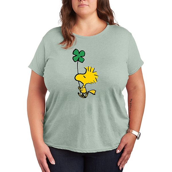 

Футболка с принтом Peanuts Woodstock и блестками в виде клевера, Plus size Licensed Character, Heather Sea Foam, Коричневый, Футболка с принтом Peanuts Woodstock и блестками в виде клевера, Plus size Licensed Character, Heather Sea Foam