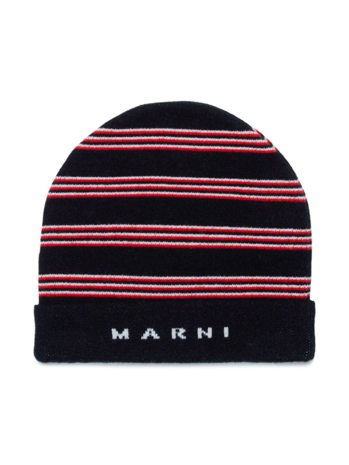 

Marni Kids полосатая шапка бини, черный