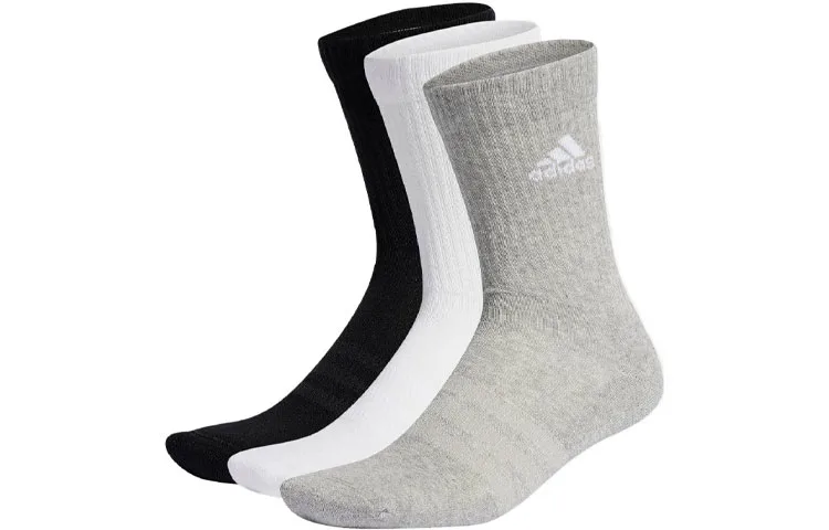 Носки унисекс, набор из 3 пар Adidas, 3 Pack (White+Black+Gray)