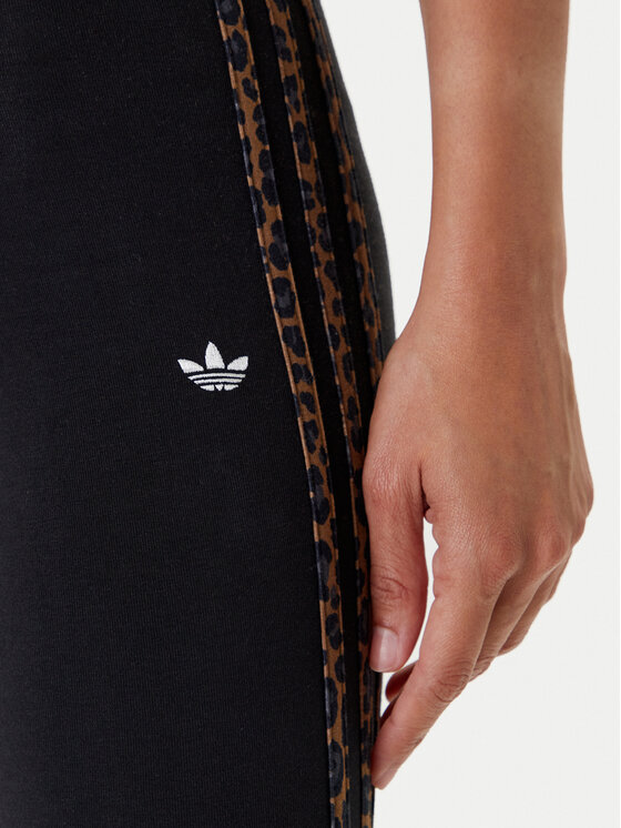Облегающие леггинсы Leopard 3-Stripes JW7307 Adidas, черный — фото 4